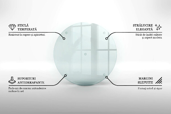 Planche à découper en verre rond transparent