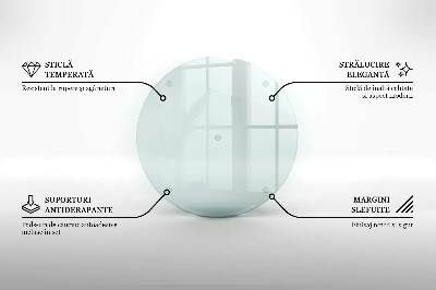 Planche à découper en verre rond transparent