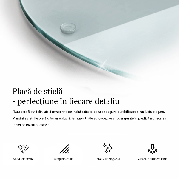 Planche à découper en verre rond transparent