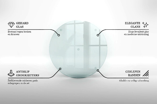 Planche à découper en verre rond transparent