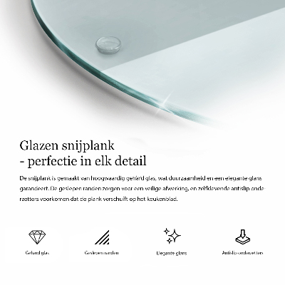 Planche à découper en verre rond transparent