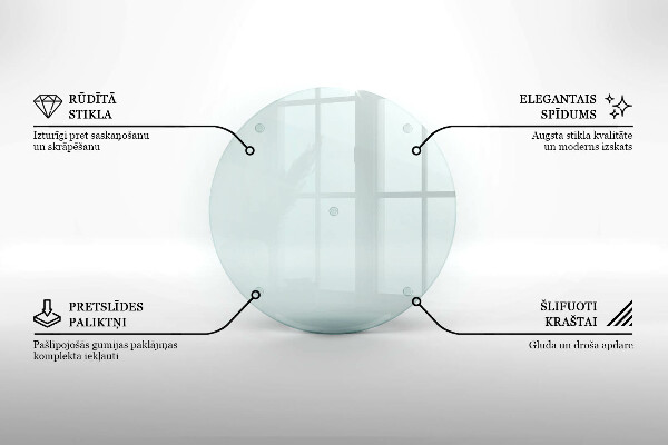 Planche à découper en verre rond transparent