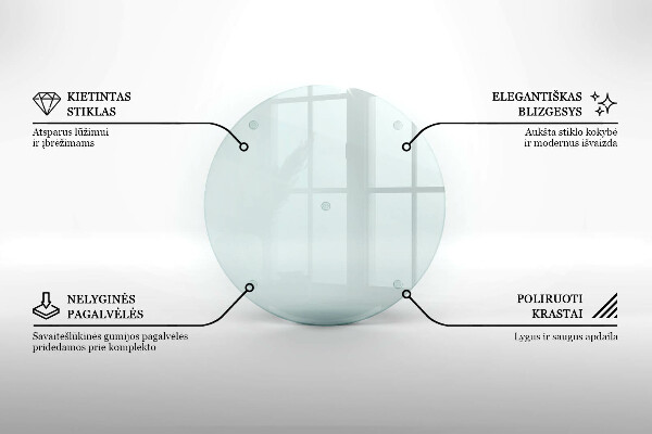 Planche à découper en verre rond transparent