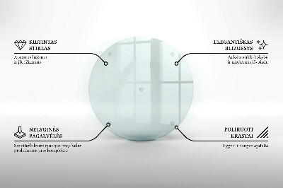 Planche à découper en verre rond transparent
