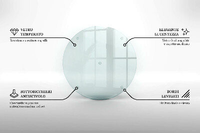 Planche à découper en verre rond transparent