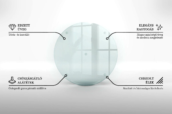 Planche à découper en verre rond transparent