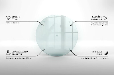 Planche à découper en verre rond transparent