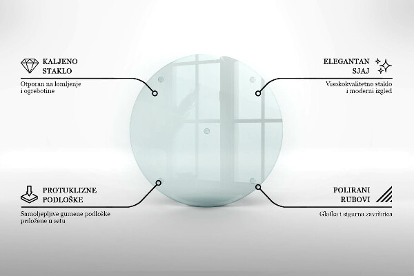 Planche à découper en verre rond transparent
