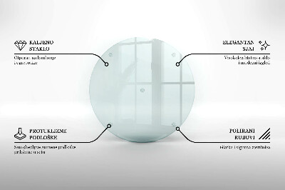 Planche à découper en verre rond transparent