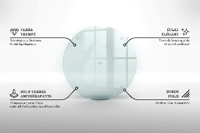 Planche à découper en verre rond transparent