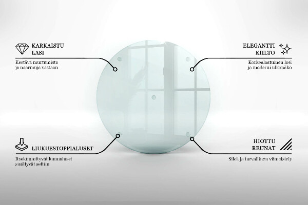 Planche à découper en verre rond transparent