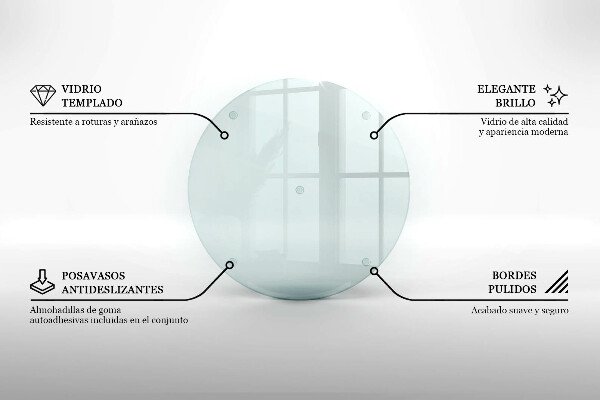 Planche à découper en verre rond transparent