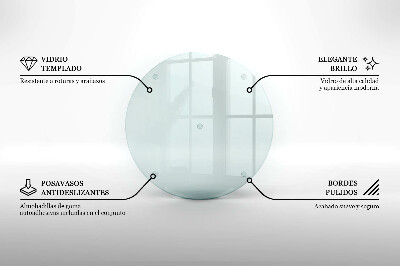 Planche à découper en verre rond transparent