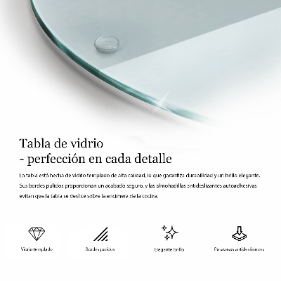 Planche à découper en verre rond transparent