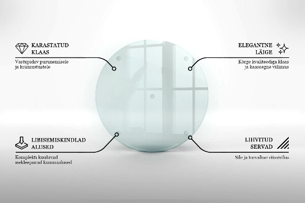 Planche à découper en verre rond transparent