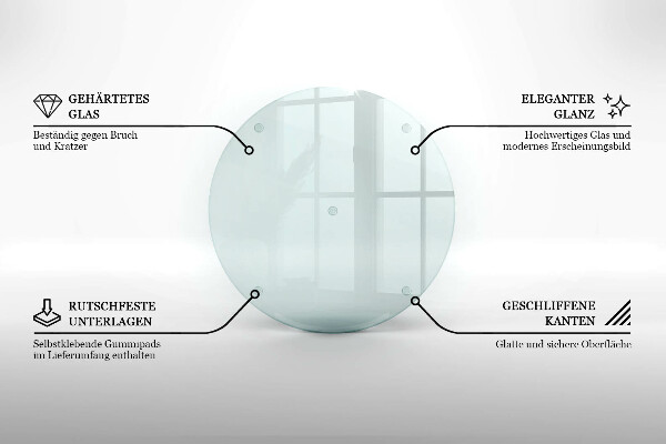 Planche à découper en verre rond transparent