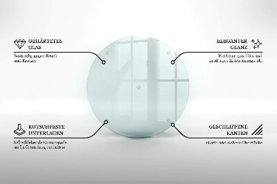 Planche à découper en verre rond transparent