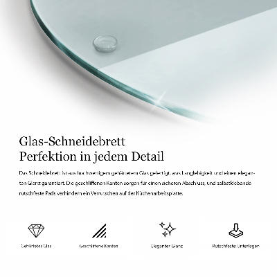 Planche à découper en verre rond transparent