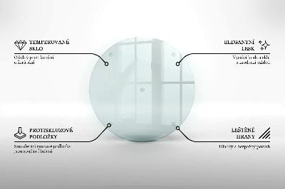 Planche à découper en verre rond transparent