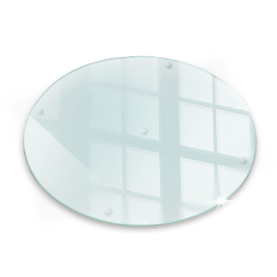 Planche à découper en verre rond transparent