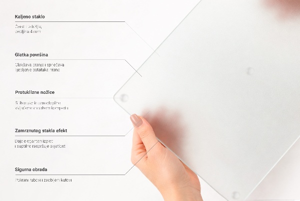 Planche à découper en verre de forme ronde semi-transparente