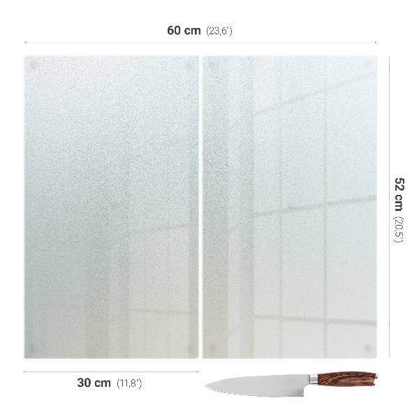 Planche à découper verre Double semi-transparente