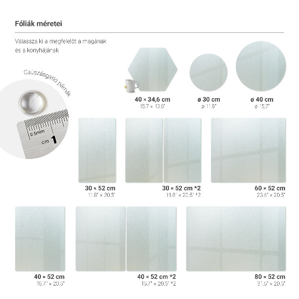 Planche à découper en verre de forme rectangulaire semi-transparente