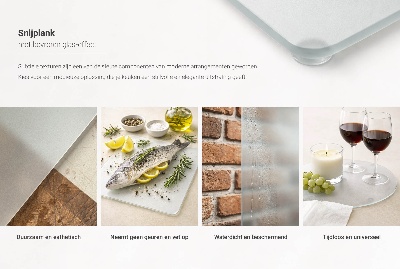 Planche à découper en verre de forme rectangulaire semi-transparente