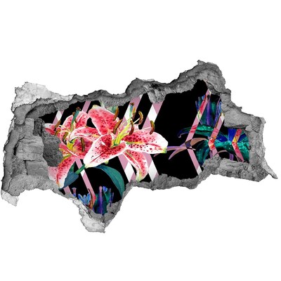 Autocollant mural trou Trou à fleurs dans le mur