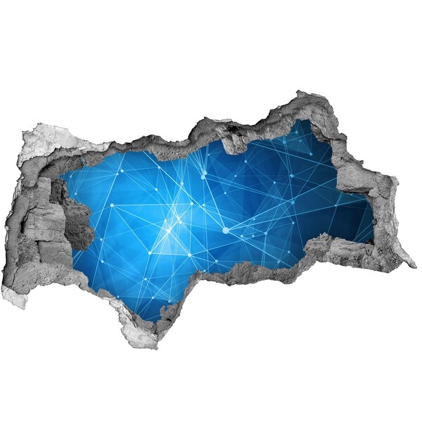 Sticker mural effet trou 3d Espace numérique derrière le mur