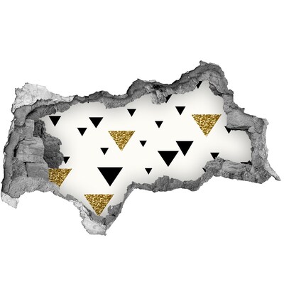 Sticker mural effet trou 3d Design moderne avec des triangles