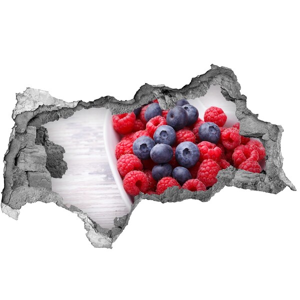 Sticker mural effet trou 3d Paradis des fruits