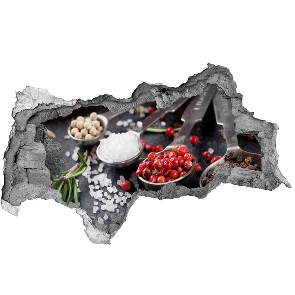 Sticker mural effet trou 3d paradis des épices