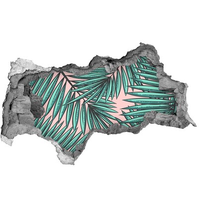 Autocollant mural trou Feuilles de palmier béton