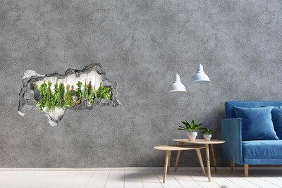 Autocollant mural trou jardin d'herbes aromatiques en ruines