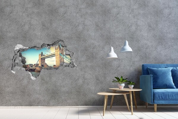 Autocollant à effet 3d trou Tower Bridge à Londres