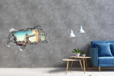 Autocollant à effet 3d trou Tower Bridge à Londres