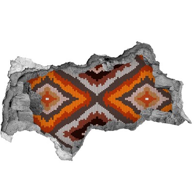 Sticker trou dans le mur Motifs de mosaïque aux couleurs terreuses