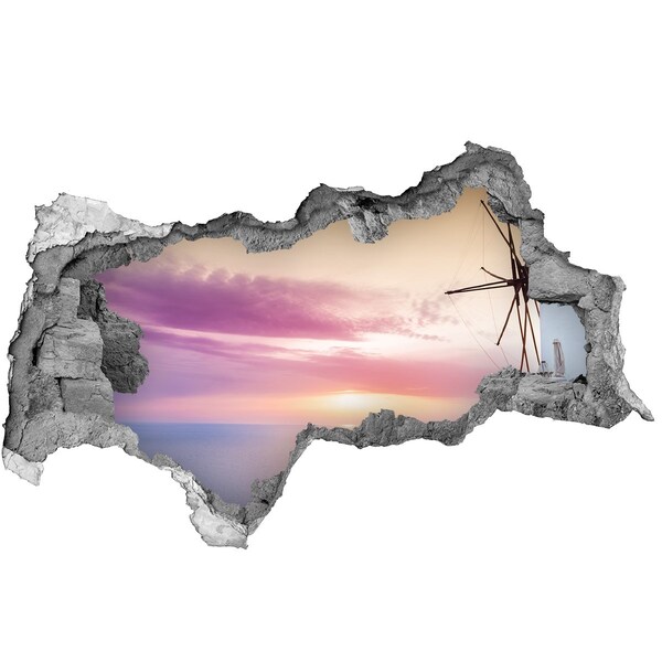 Sticker trou dans le mur Vue de l'île grecque