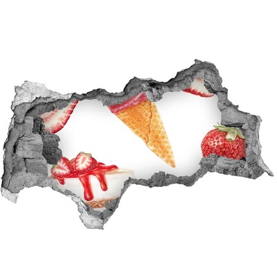 Sticker mural effet trou 3d Douces Délices de l'Été