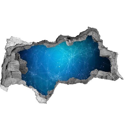 Sticker mural effet trou 3d Portail cosmique dans le mur