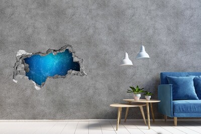 Sticker mural effet trou 3d Portail cosmique dans le mur