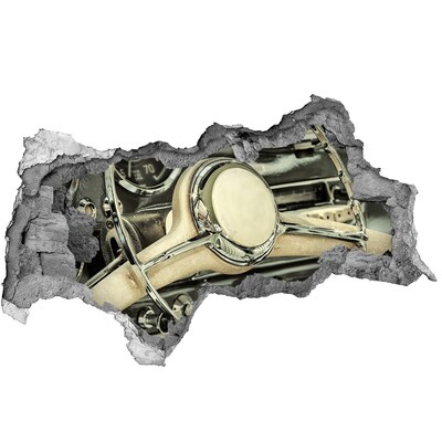 Sticker trou dans le mur Le cockpit élégant d'une voiture classique