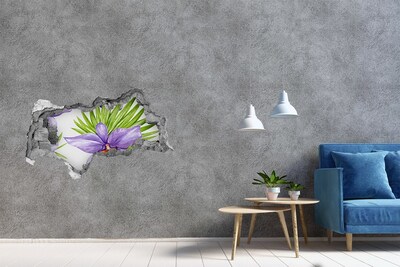 Autocollant à effet 3d trou Trou à fleurs dans le mur