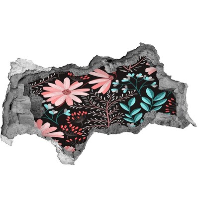 Autocollant à effet 3d trou Motif floral sur fond noir