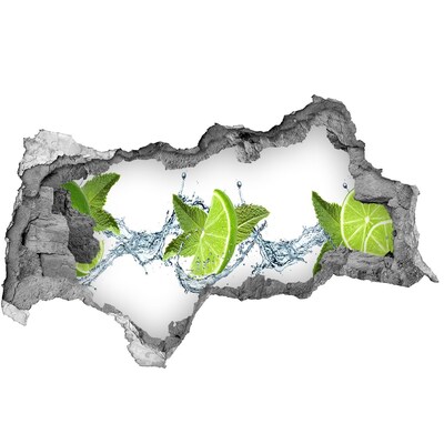 Sticker mural effet trou 3d Un cocktail rafraîchissant au citron vert