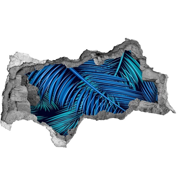 Autocollant mural trou oasis tropicale avec des palmiers