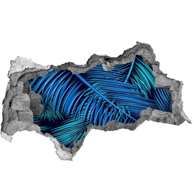 Autocollant mural trou oasis tropicale avec des palmiers