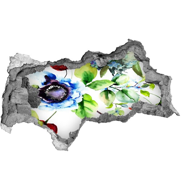 Autocollant à effet 3d trou Une explosion florale de couleurs