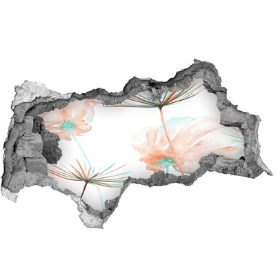 Sticker trou dans le mur Paysage fleuri à travers un trou dans le mur